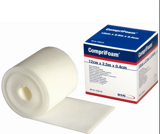 CompriFoam Bandage Foam Open Cell- 12cm x 2.5m x 0.4cm